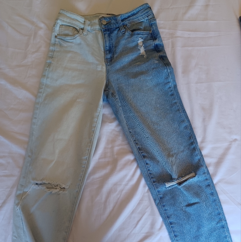 RSQ ripped straight leg 2 tone jeans